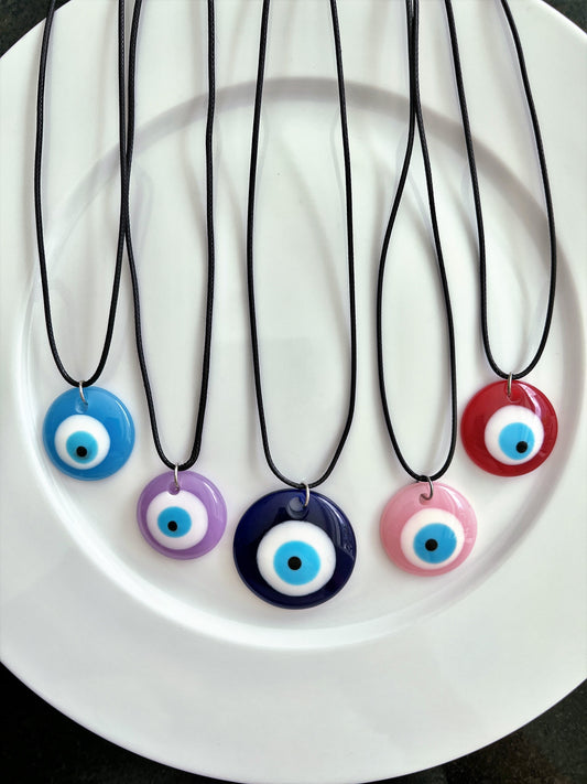 See No Evil Eye Round Pendant Necklace by Yoga Republik