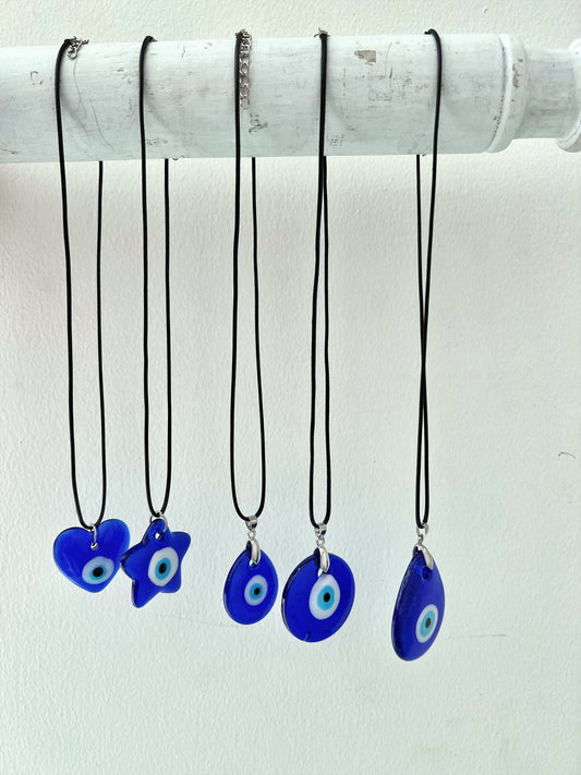 See No Evil Turkish Evil Eye Glass Pendant Necklaces by Yoga Republik