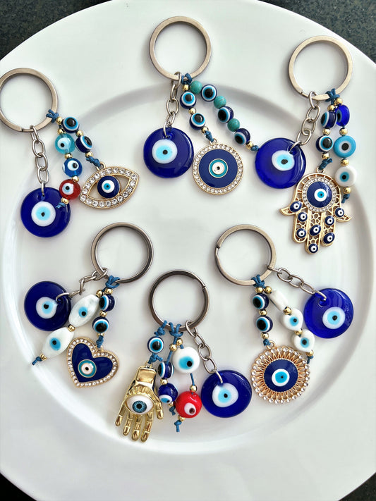 See No Evil Turkish Evil Eye Keychains by Yoga Republik