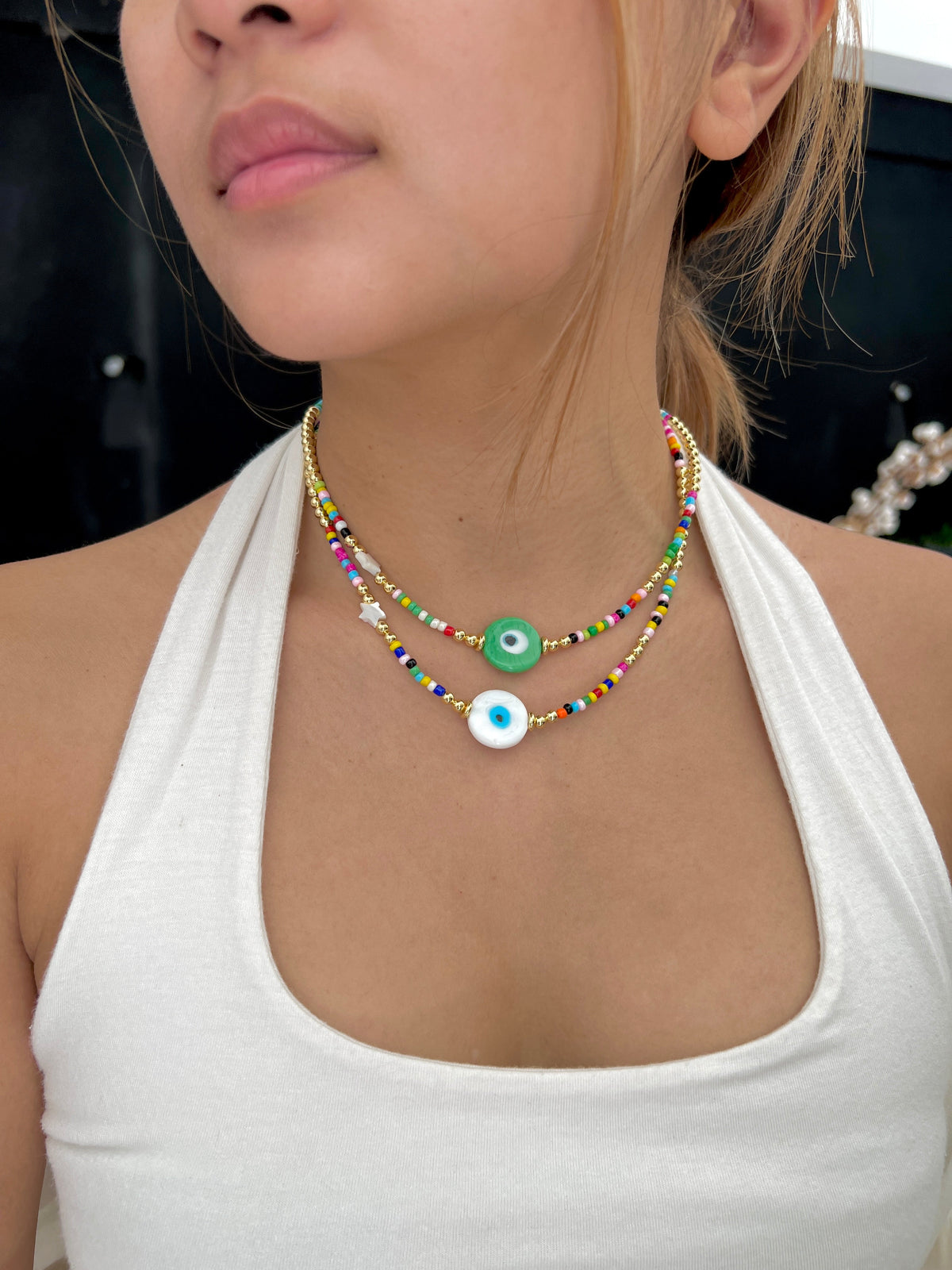 See No Evil Turkish evil eye necklaces choker almost perfect at Yoga Republik Bali