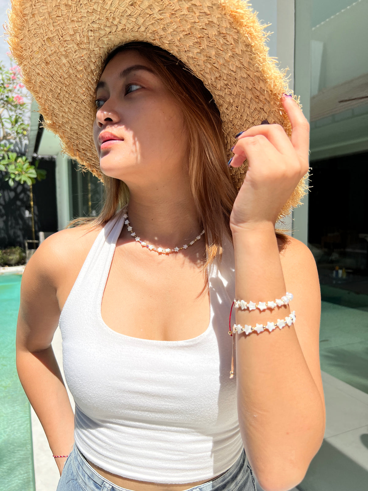 See No Evil star freshwater pearl bracelets spiritual jewelry at Yoga Republik Bali