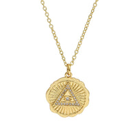 See No Evil gold triangle evil eye pendant chain at Yoga Republik Canggu Bali