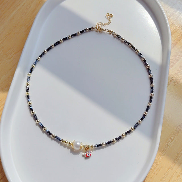 See No Evil Cube Crystal Choker spiritual necklace at Yoga Republik Canggu Bali