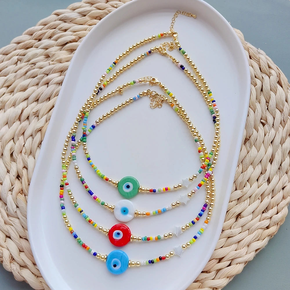 See No Evil Turkish Evil Eye Necklaces Choker by Yoga Republik