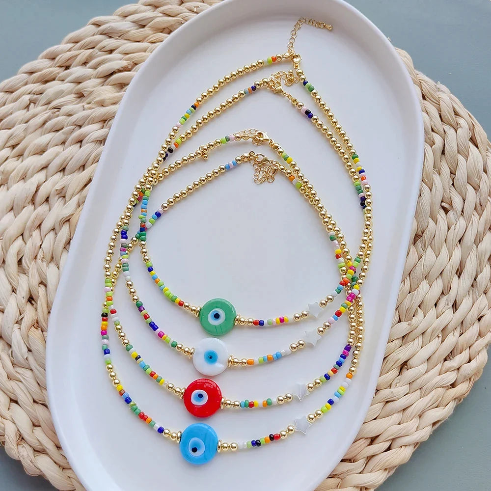 See No Evil Turkish evil eye necklaces choker almost perfect at Yoga Republik Bali
