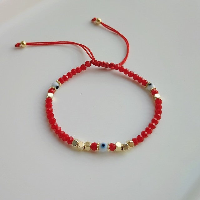 See No Evil Turkish evil eye red crystal bead bracelets at Yoga Republik Canggu Bali