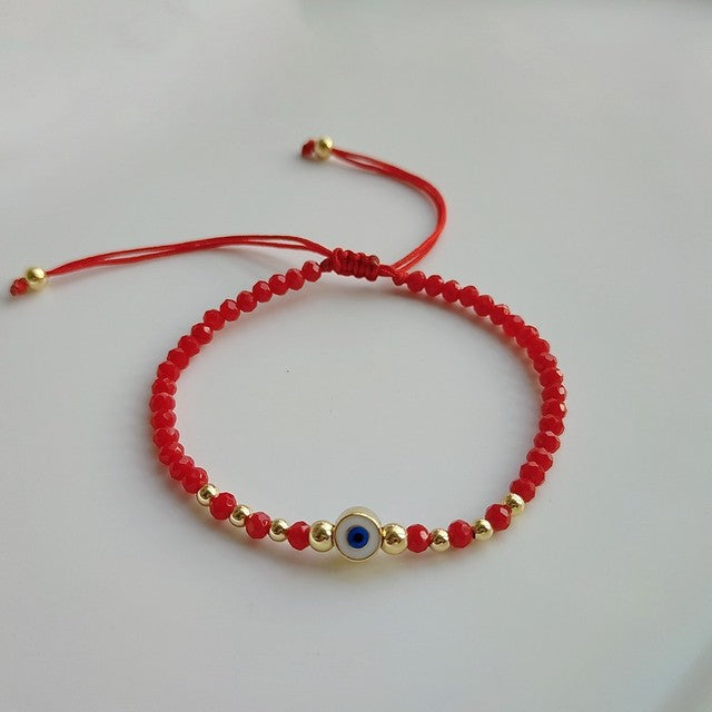 See No Evil Turkish evil eye red crystal bead bracelets at Yoga Republik Canggu Bali