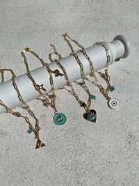 See No Evil Turkish evil eye link chain necklaces at Yoga Republik Canggu Bali