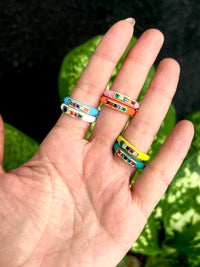 See No Evil rainbow cubic zirconia enamel ring at Yoga Republik Canggu Bali
