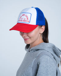 Spiritual Gangster High Vibe Living Trucker Hat blue red at Yoga Republik authorized reseller Bali