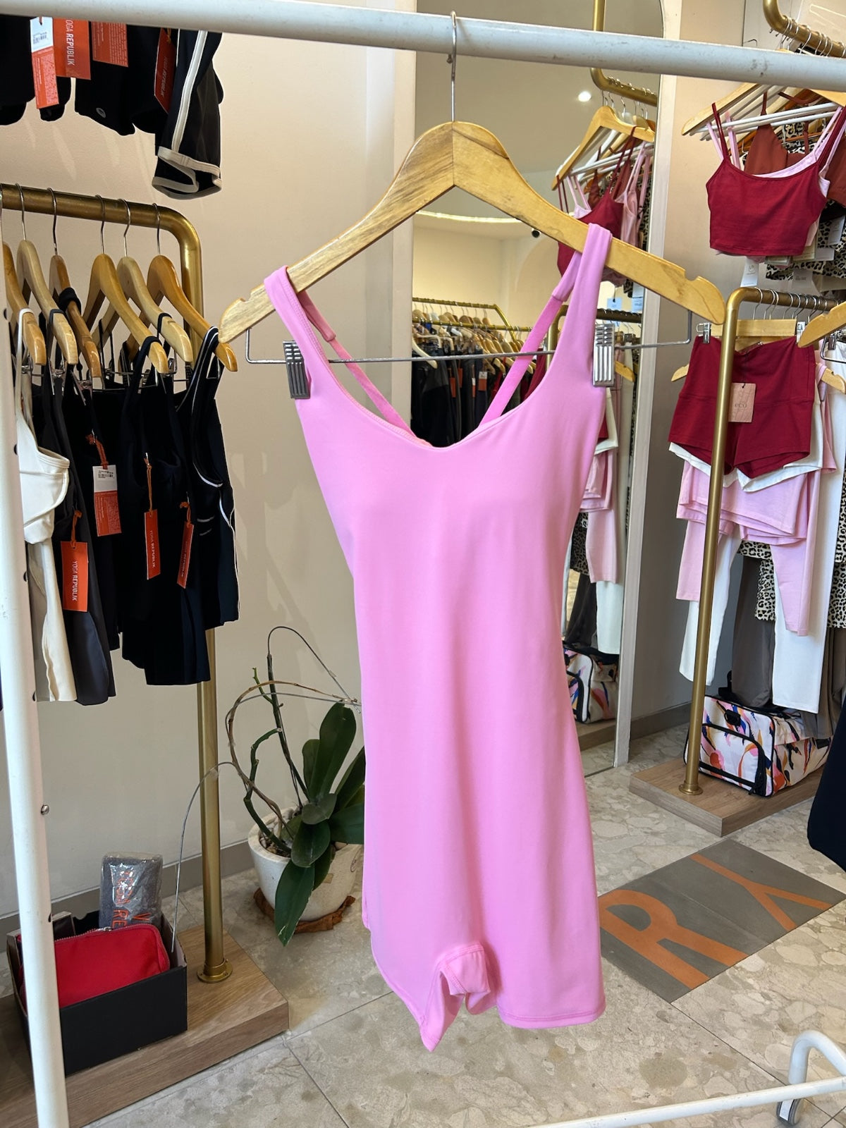 YR Sculpt Bodysuit pink women's bodysuit at Yoga Republik Bali