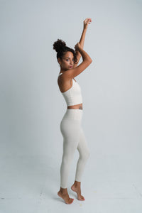 YR Lulu Legging Ivory high-waist yoga legging at Yoga Republik Bali