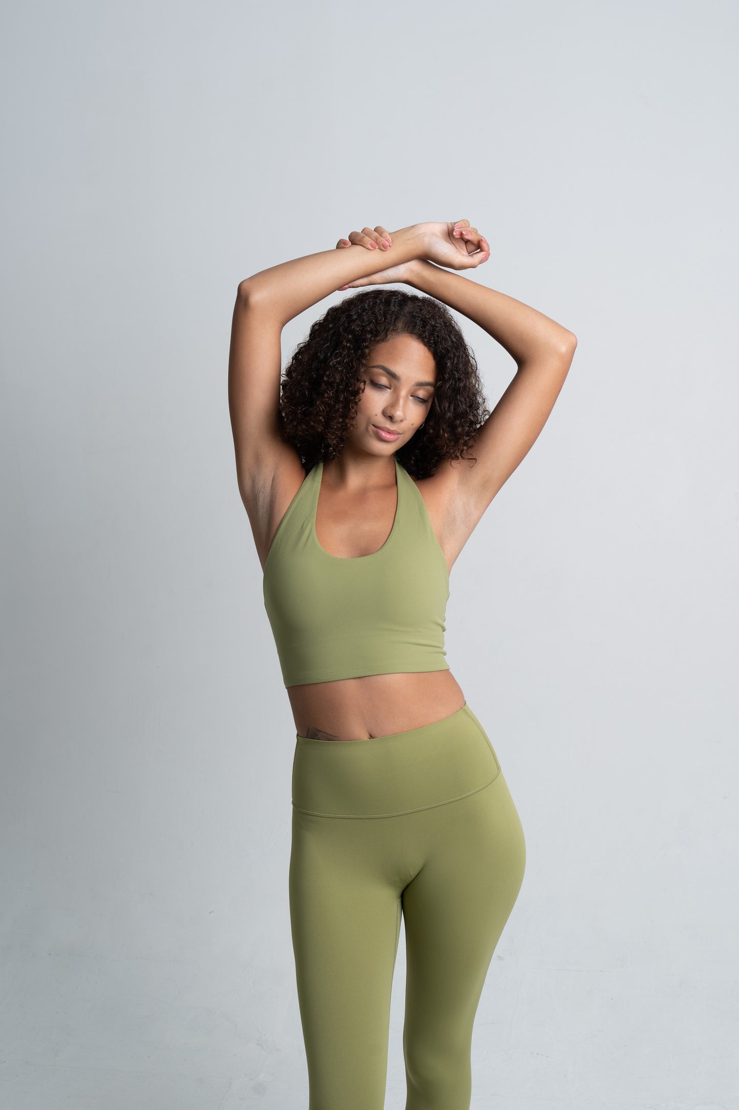 YR Halter Bra Top - Matcha Green