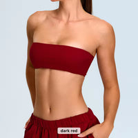 YR Sia Bandeau Bra red women's sports bra at Yoga Republik Bali