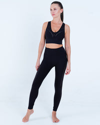 Alo Yoga XS Seamless Open Air Bra - Black