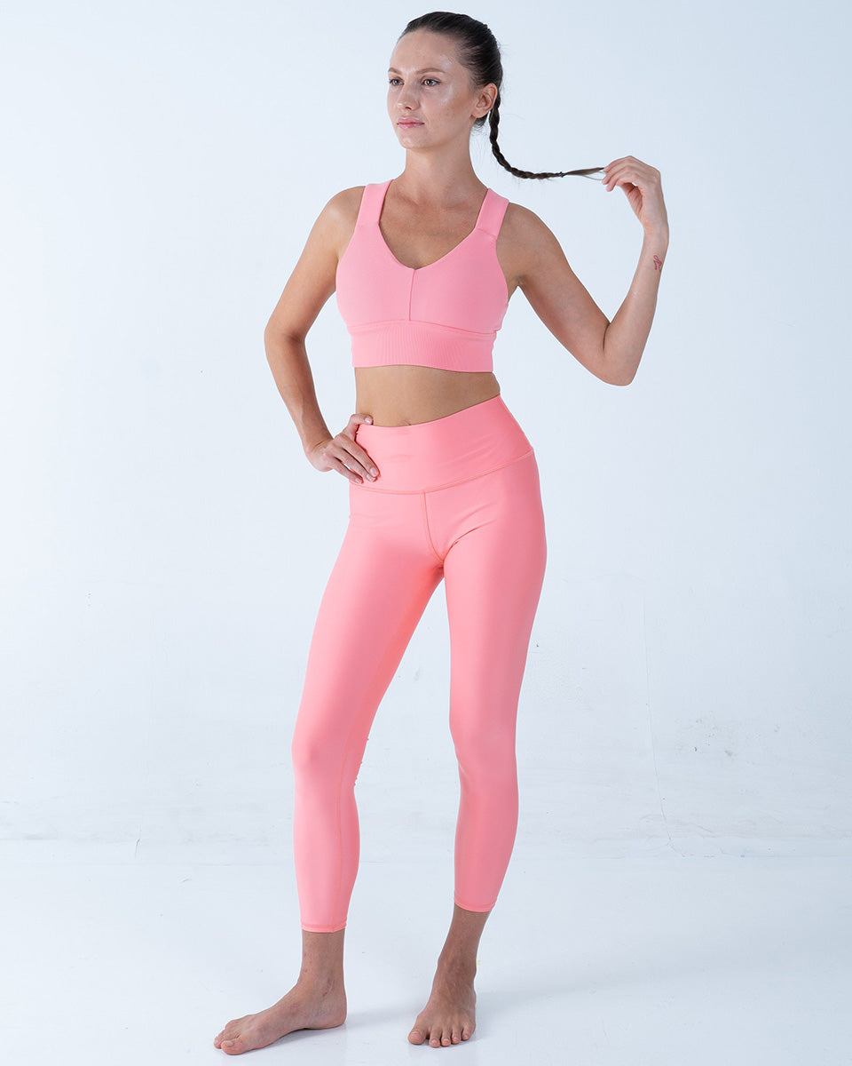 Alo Yoga Legging Airlift Pinggang Tinggi 7/8 KECIL - Limun Stroberi