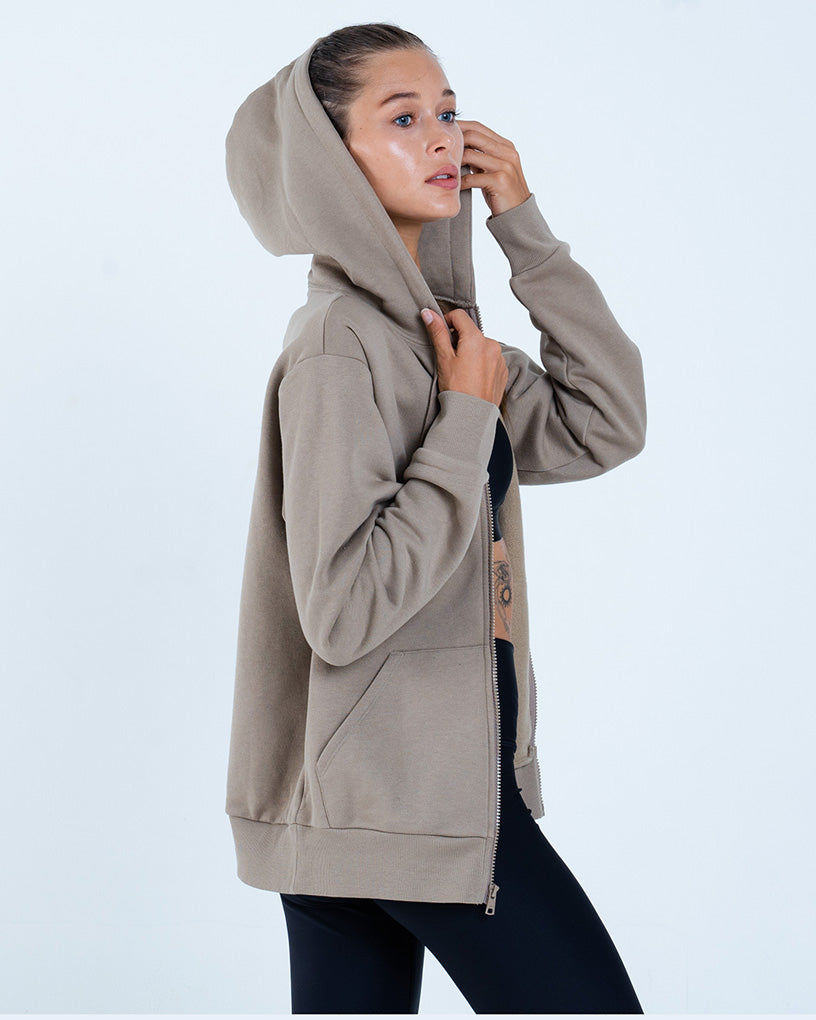 Alo Yoga XS Everyday Full Zip Hoodie - Gravel