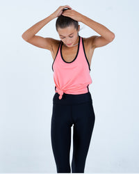 Alo Yoga XS Ivy League Tank - Strawberry Lemonade/Black