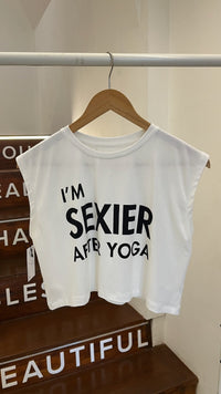 Dancing Warrior I'm Sexier Crop Top bamboo at Yoga Republik Canggu Bali