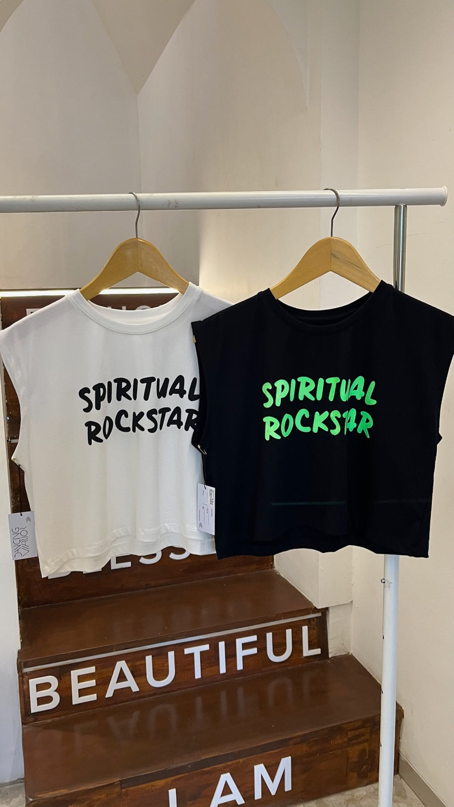 Dancing Warrior Spiritual Rockstar Crop Top bamboo at Yoga Republik Canggu Bali