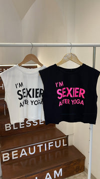 Dancing Warrior I'm Sexier Crop Top bamboo at Yoga Republik Canggu Bali
