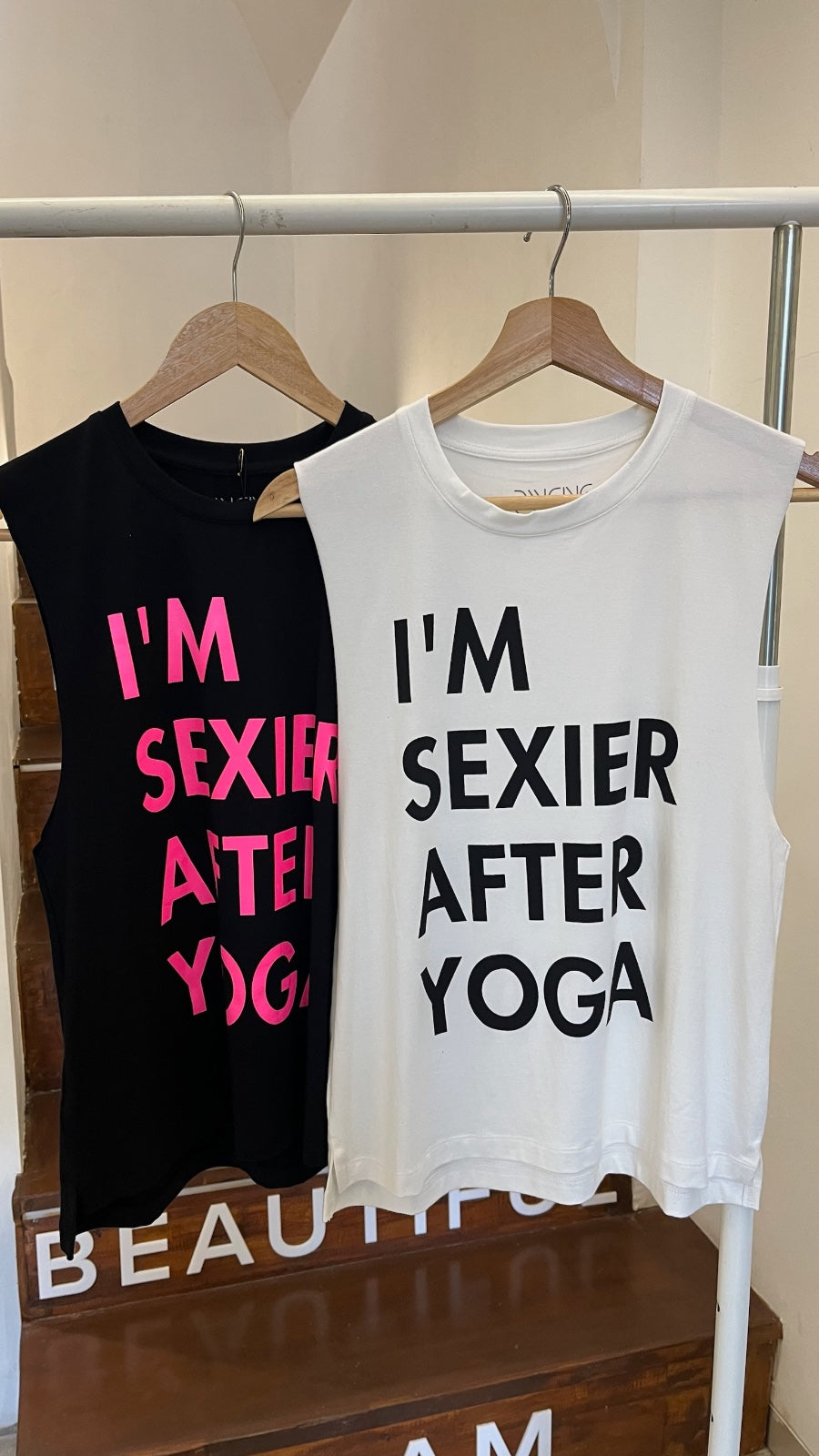 Dancing Warrior I'm Sexier Muscle Tank bamboo at Yoga Republik Canggu Bali