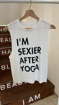 Dancing Warrior I'm Sexier Muscle Tank bamboo at Yoga Republik Canggu Bali