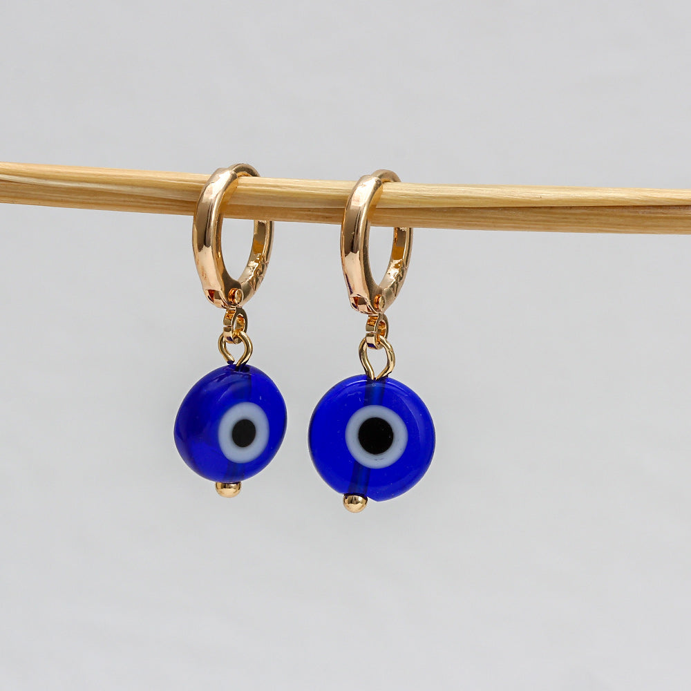 See No Evil Turkish evil eye dangling earrings at Yoga Republik Canggu Bali