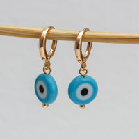 See No Evil Turkish evil eye dangling earrings at Yoga Republik Canggu Bali