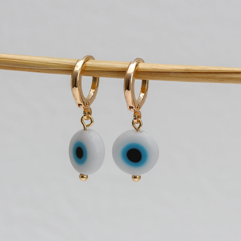 See No Evil Turkish evil eye dangling earrings at Yoga Republik Canggu Bali