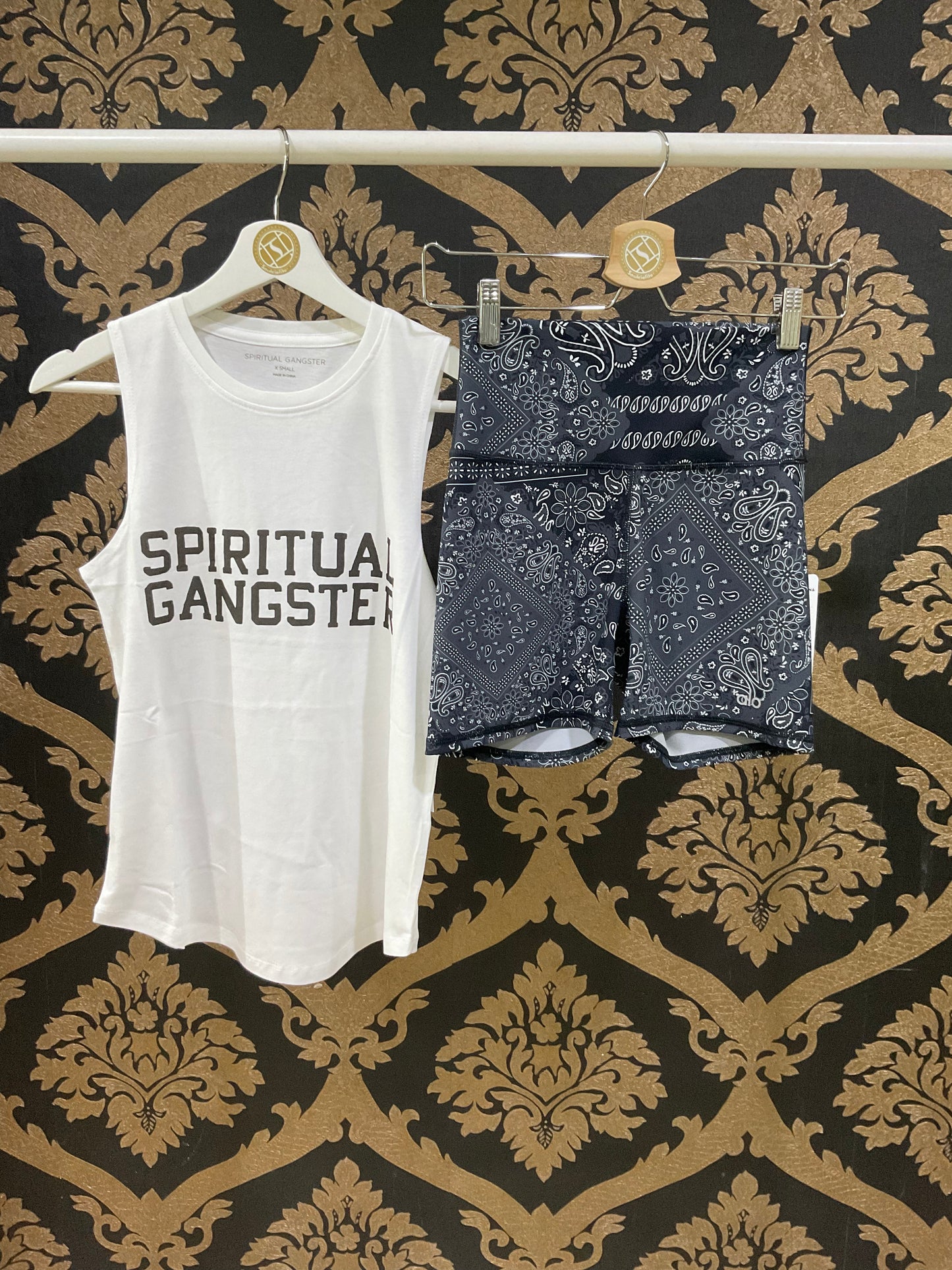 Spiritual Gangster XS Sg Varsity Muscle Tank - Stardust