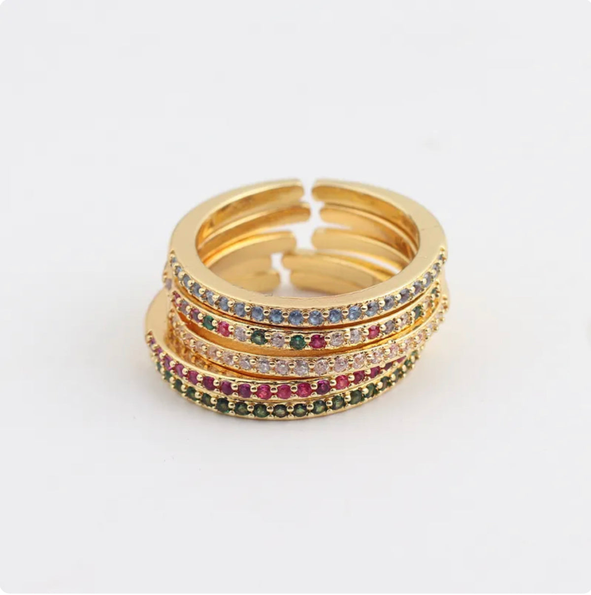 See No Evil 18K Gold Plated Eternity Band Ring by Yoga Republik