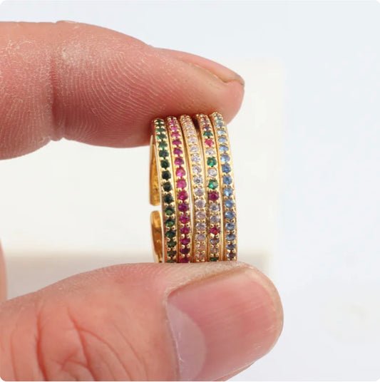 See No Evil 18K Gold Plated Eternity Band Ring by Yoga Republik