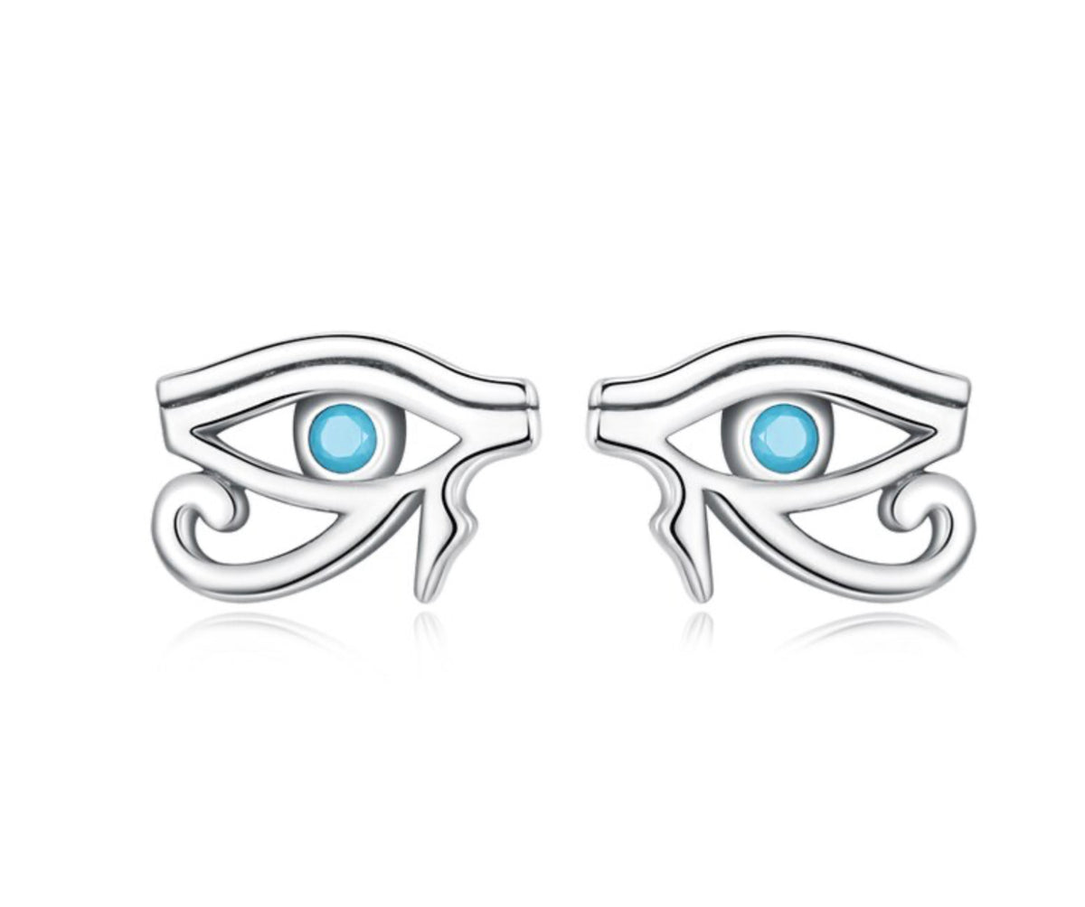 See No Evil Horus Eye stud earrings spiritual jewelry at Yoga Republik Canggu Bali