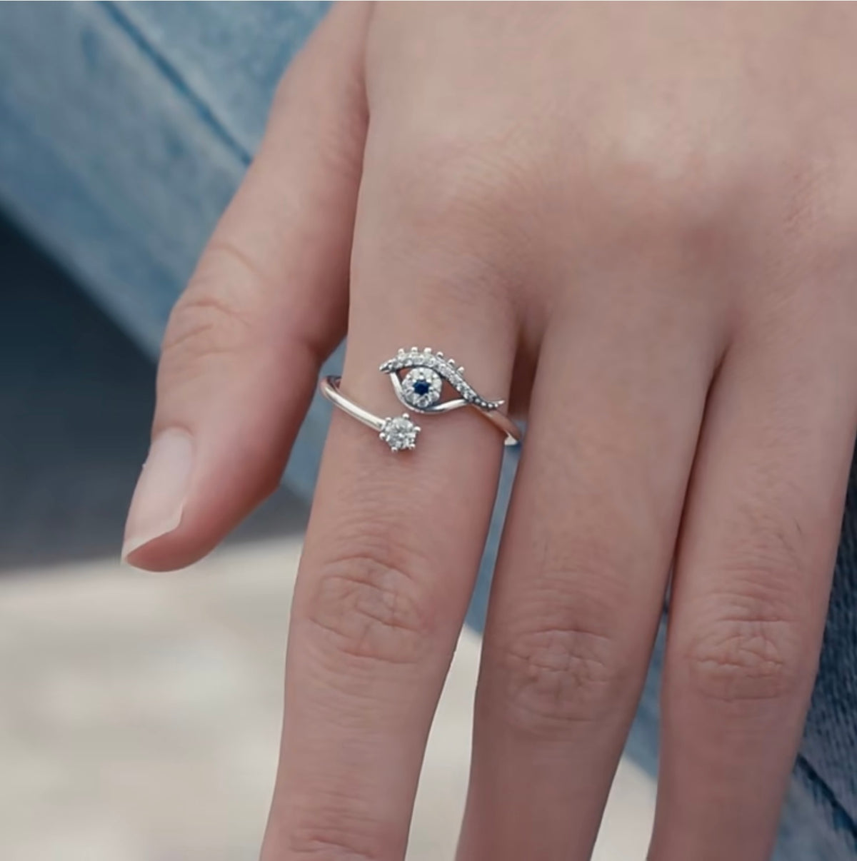 See No Evil adjustable silver ring spiritual jewelry at Yoga Republik Canggu Bali