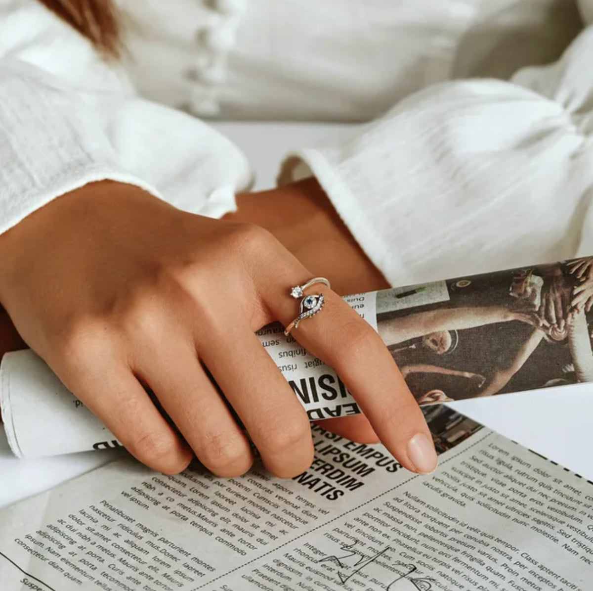 See No Evil adjustable silver ring spiritual jewelry at Yoga Republik Canggu Bali