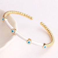 See No Evil Enamel Turkish Evil Eye Bangle Bracelets by Yoga Republik