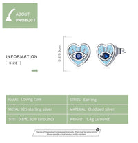 See No Evil heart blue eye zircon stud earrings at Yoga Republik Canggu Bali