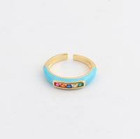 See No Evil rainbow cubic zirconia enamel ring at Yoga Republik Canggu Bali