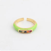 See No Evil rainbow cubic zirconia enamel ring at Yoga Republik Canggu Bali