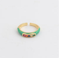 See No Evil rainbow cubic zirconia enamel ring at Yoga Republik Canggu Bali