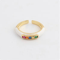 See No Evil rainbow cubic zirconia enamel ring at Yoga Republik Canggu Bali