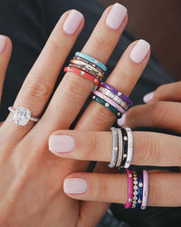 See No Evil stackable enamel ring cubic zirconia at Yoga Republik Canggu Bali