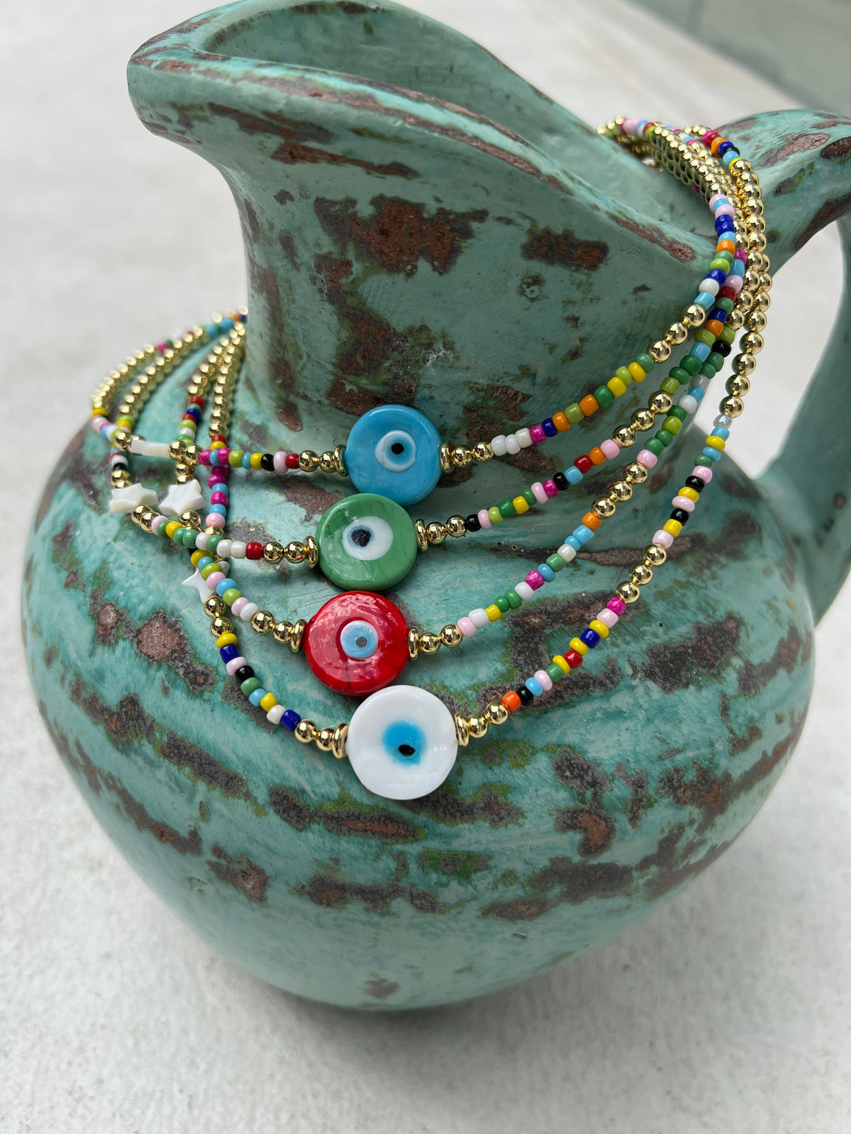See No Evil Turkish evil eye necklaces choker almost perfect at Yoga Republik Bali