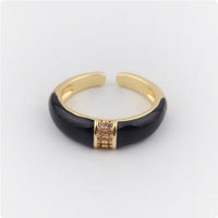 See No Evil enamel ring cubic zirconia center at Yoga Republik Canggu Bali