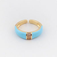 See No Evil enamel ring cubic zirconia center at Yoga Republik Canggu Bali
