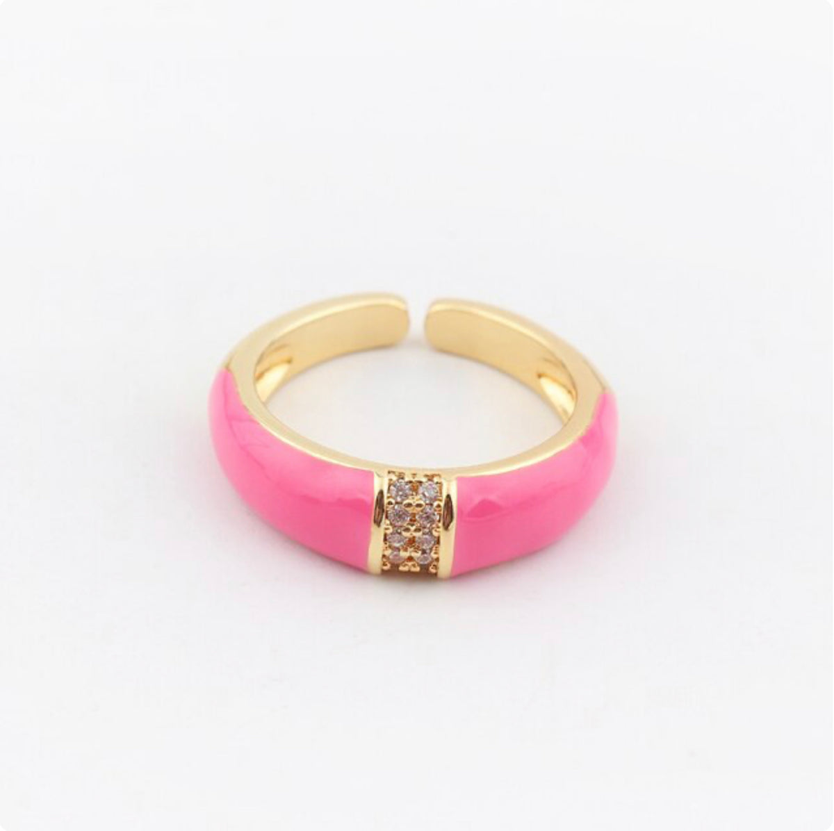 See No Evil enamel ring cubic zirconia center at Yoga Republik Canggu Bali