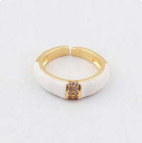 See No Evil enamel ring cubic zirconia center at Yoga Republik Canggu Bali