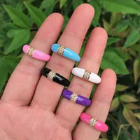 See No Evil enamel ring cubic zirconia center at Yoga Republik Canggu Bali