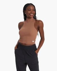 Vuori Cove Funnel Neck Tank cafe brown at Yoga Republik Canggu Bali